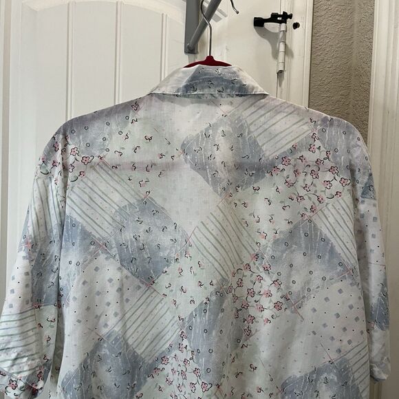 Vintage Tapestry Women's Button Up Casusal Shirt Floral Cottage Core Coquette 1X - Picture 9 of 11